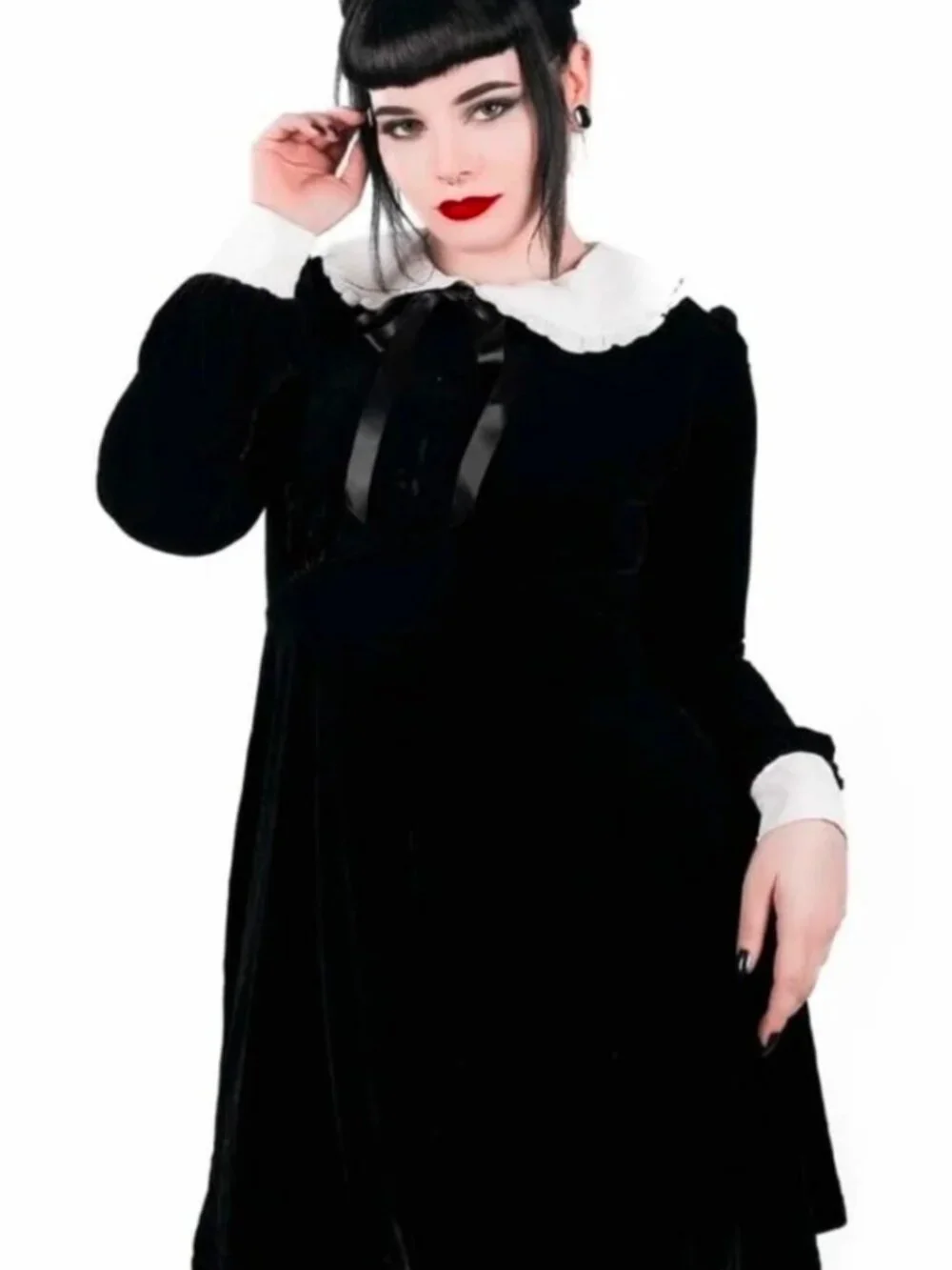 Killstar Hope in Hell Dress Gothic Black Velvet Dress Sz XL